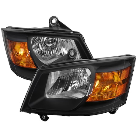 Spec-D Tuning 08-10 Dodge Caravan Headlights- Black 2LH-CAR08JM-RS